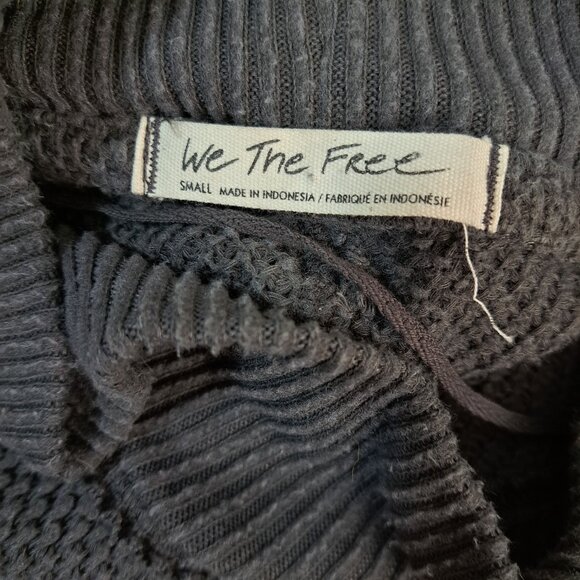 Free People Women's She's A Keeper Boho Top Charcoal Gray Long Sleeve Oversize S - Picture 8 of 9